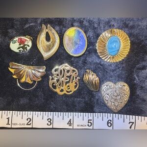 Bundle of 8 Vintage Scarf Clips in Various Styles